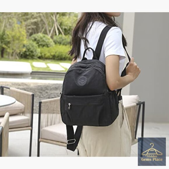 Mini Nylon Backpack Lightweight Travel Daypack Adjustable Strap 9 Pockets main image 2